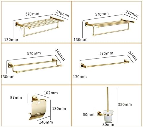 Shower Shelves Gold Bath Sets, Towel Rack, Paper Holder, Toilet Brush Holder, Hooks Bathing Accessories (Color : Corner Shelf)