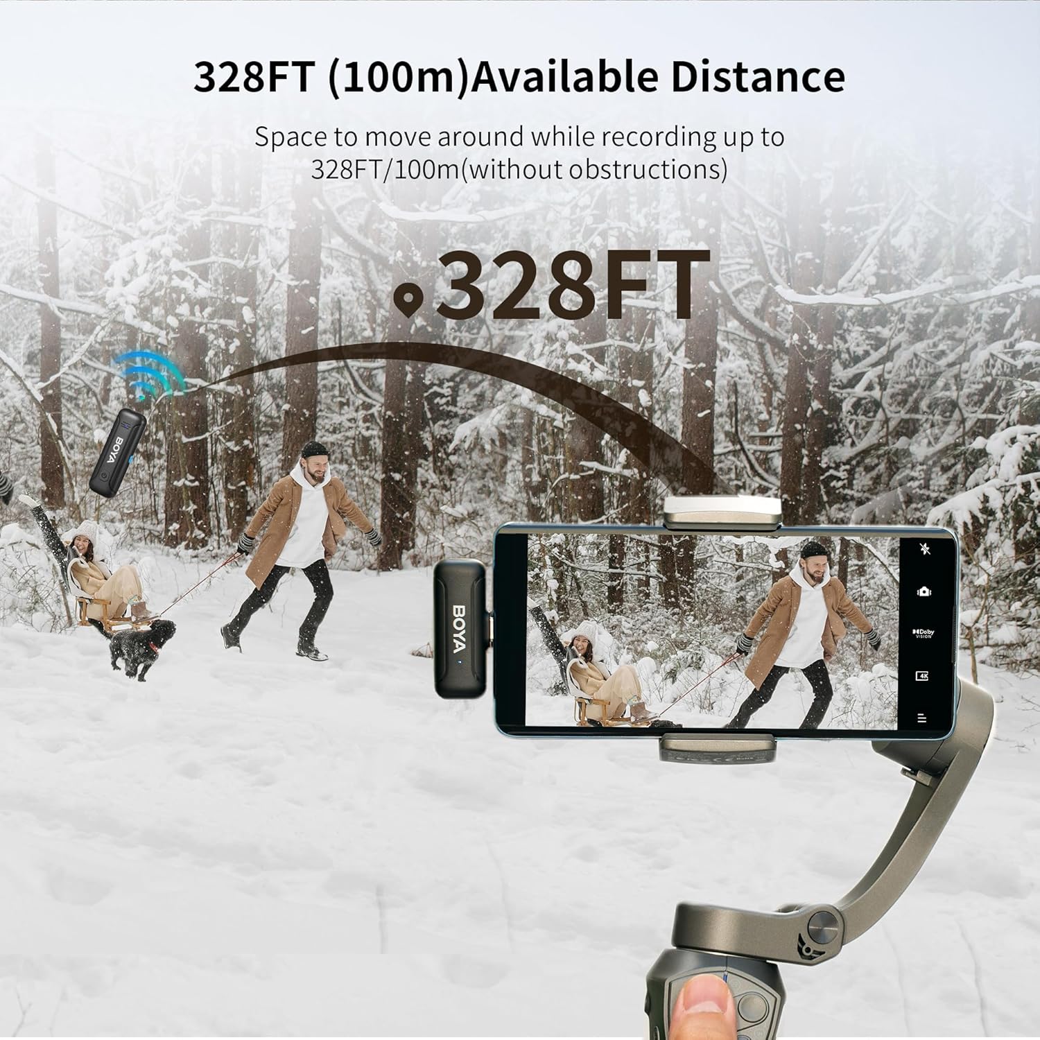 BOYA Dual Wireless Lavalier Microphone for Android iPhone15 USB Type-C Smartphone Laptop, 30H Battery, Mini Lapel Clip-on Mic for Podcast YouTube TikTok Live Stream Vlog Interview Video Recording