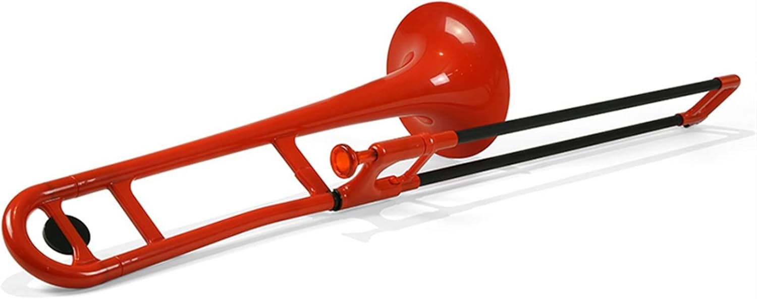 FLFL Student Trombone The B Flat Tenor Trombone Plastic Brass Instrument is Suitable for Beginners to Test and Play (Color : Crimson)