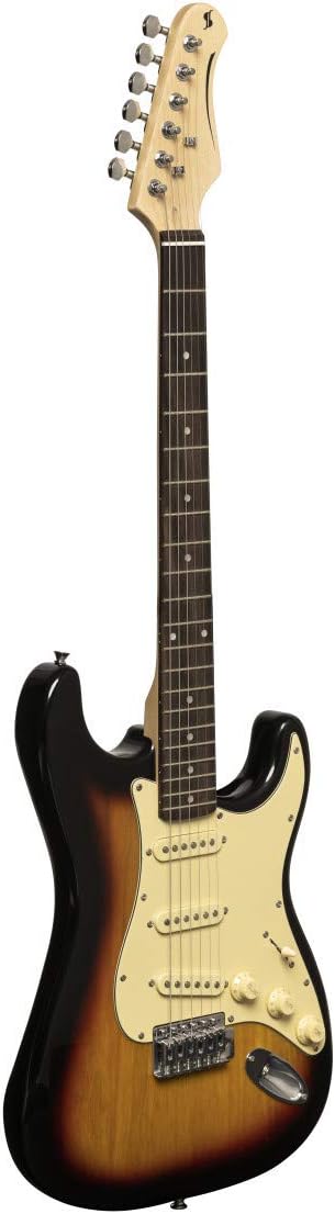 Stagg 6 String Solid-Body Electric Guitar, Right, Sunburst, Full (SES-30 SNB)