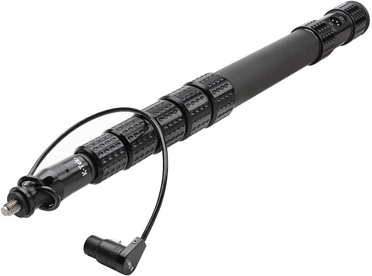 K-Tek KP6CCR 6' KlassicPro Graphite 6-Section Boompole with KPCK6 Internal XLR Coiled Cable and KPCCR Side Exit