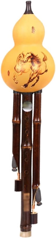 Woodwind Music Playing Gourd Flute Woodwind Instrument Playing The On Stage Children Develop Interest in Musical Instruments for Elders, People Who Love Music (Brown F)