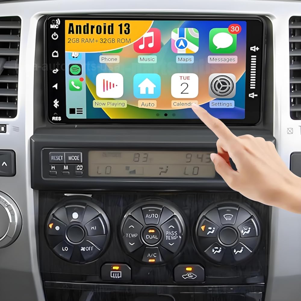 2+32G 7in Car Stereo for Toyota 4Runner 2003-2009 w/GPS Navigation with Carplay w/Android Auto Double Din Touchscreen Car Radio Receiver Backup Camera
