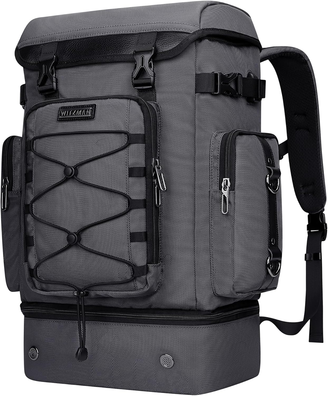 WITZMAN Travel Backpack for Men Women Carry on Bags for Airline Approved Convertible Duffle Luggage Backpack Shoe Compartment（B691 Silvery Grey）