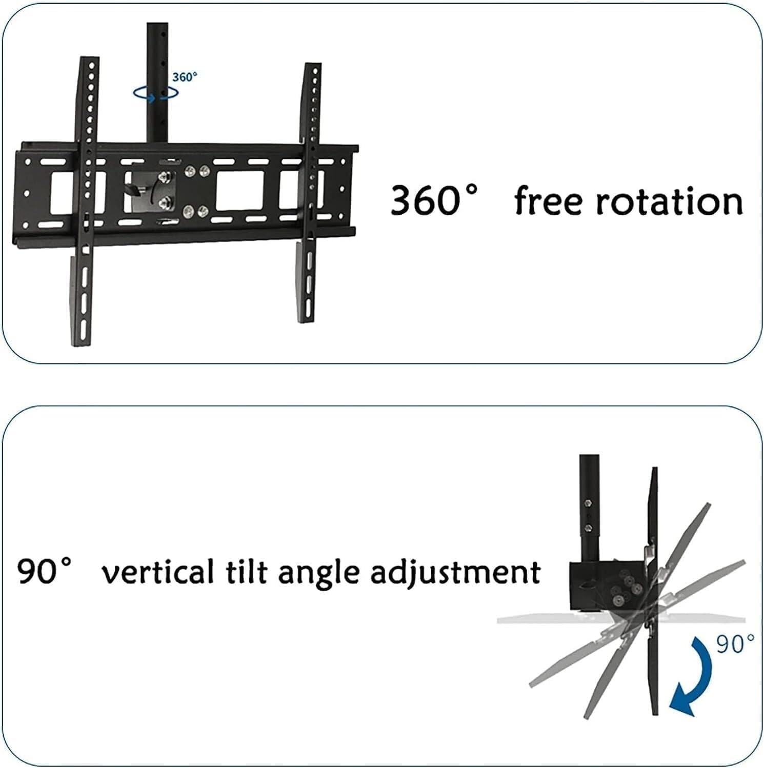 Monitor Arms Tv Mounting Bracket Tv Wall Mount Ceiling Mount Tv Mounting Bracket, Swivel Tilt Swing Tv Mount, Flip Down,65-100cm