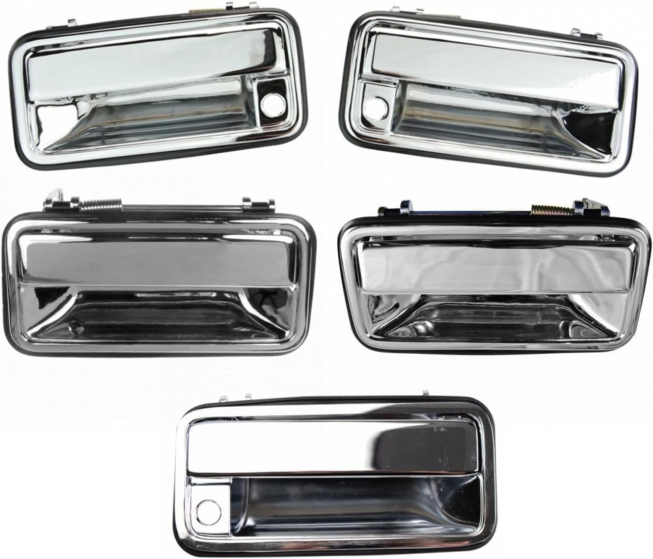 Car Door Handle Exterior Front Rear Left Right 5 Pieces Chrome Compatible with Chevy Tahoe|GMC Yukon|Chevy/GMC C/K 1500/2500 Suburban