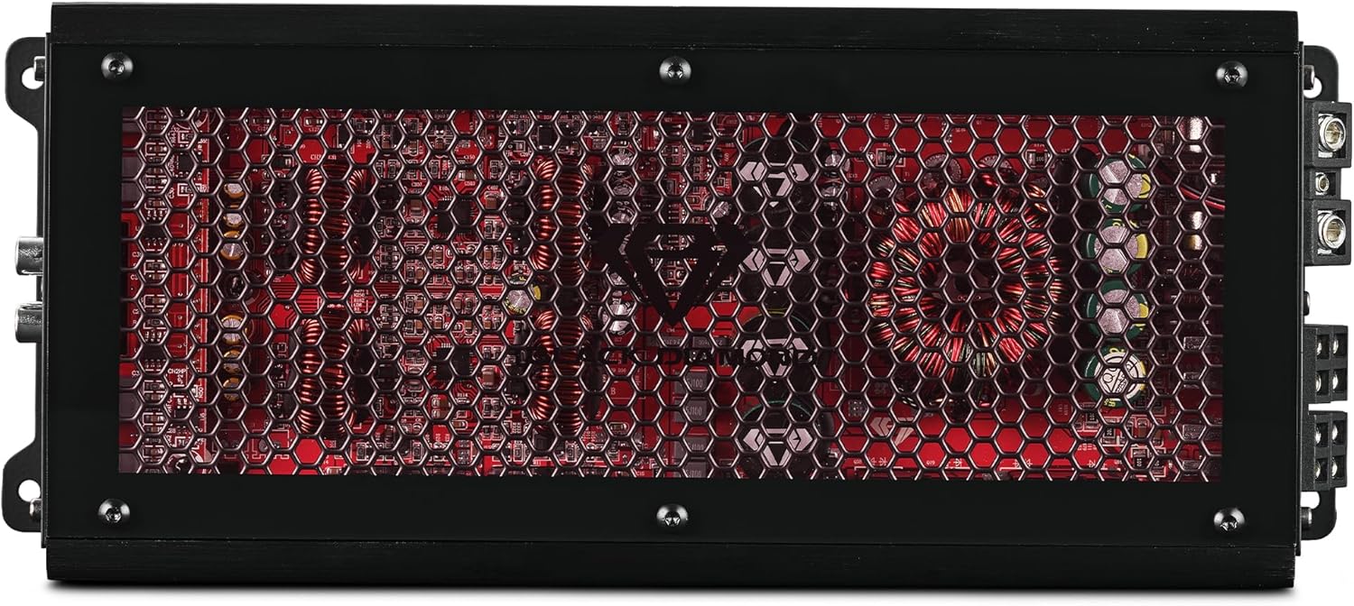Black Diamond DIA-K4X 4-Channel Class D Car Amplifier – 3200W Max Power | 4×280W RMS @ 4Ω, 2×750W Bridged | Full-Range Car Audio Amp with HPF/LPF, Acrylic Window