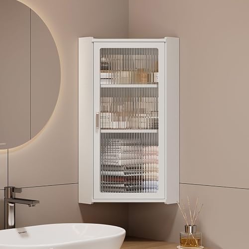 3-Tier Corner Spice Rack & Wall-Mount Medicine Cabinet - Compact Bathroom & Kitchen Storage Solution, Space-Saving Hanging Organizer for Efficient Home Organization