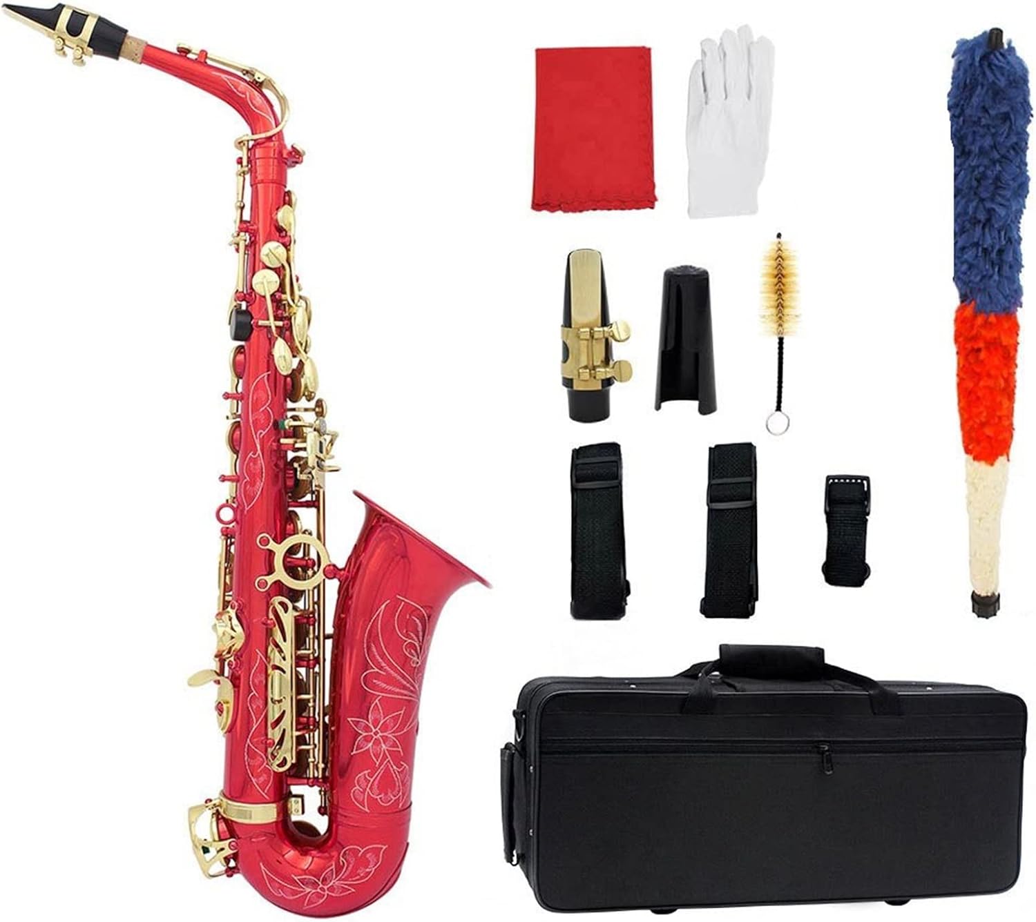 EB Alto Saxophone Brass Colorful Lacquered E Flat Sax Woodwind Instrument with Accessories