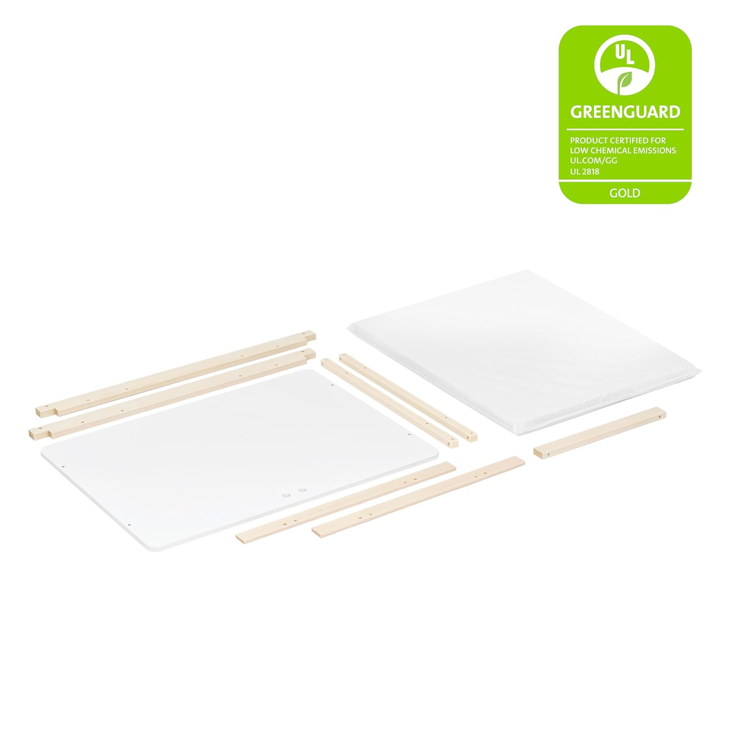 Babyletto Rolli All-Stages® Midi Crib Conversion Kit in Washed Natural, Greenguard Gold Certified, FSC Certified, Portable & Adjustable with Pad Included