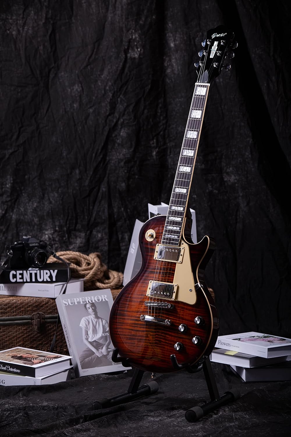 Grote Electric Guitar Solid Body LPYS-006 Maple Neck, Stainless Steel Frets, Ideal for All Levels, with Gigbag(VS)