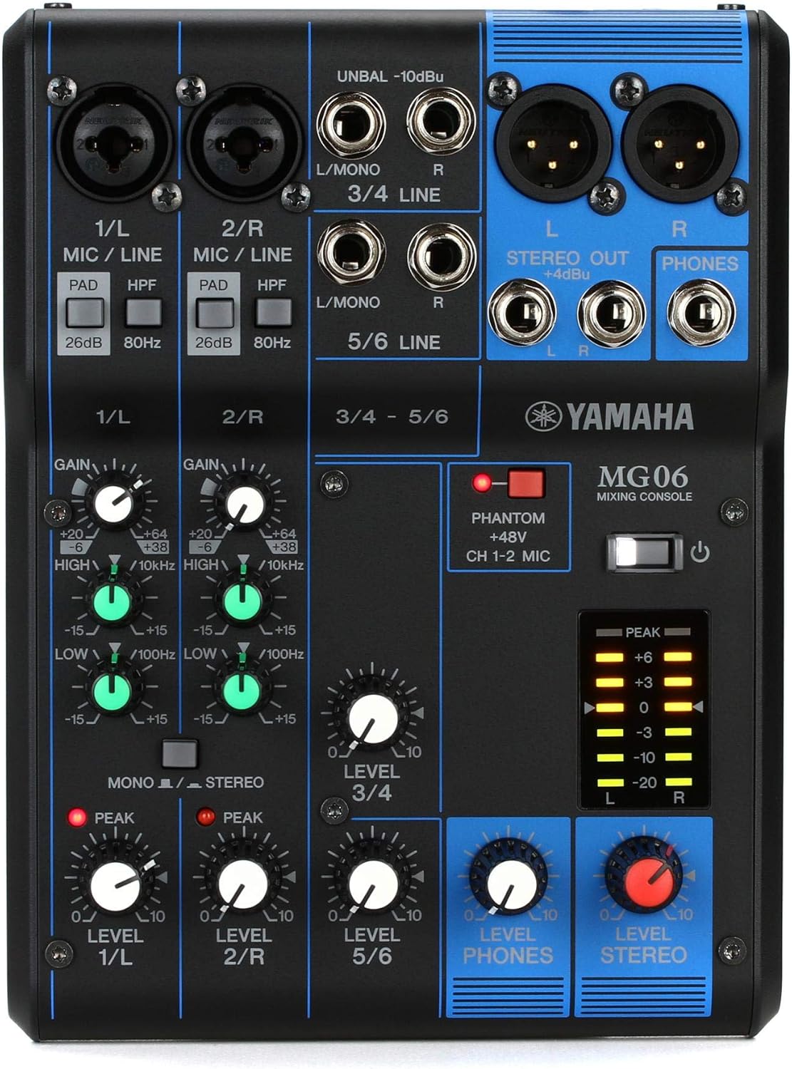 Yamaha MG06 6-Input Compact Stereo Mixer