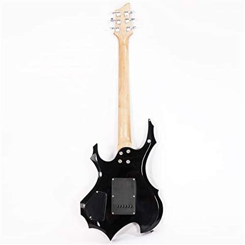 Flame Shaped Electric Guitar Sunset Color with 20W Amp, HSH Pickups, Tremolo Bridge, Full Size Beginner Electric Guitar Kit for Right-Handed, w/Guitar Bag, Strap, Cable, Pick