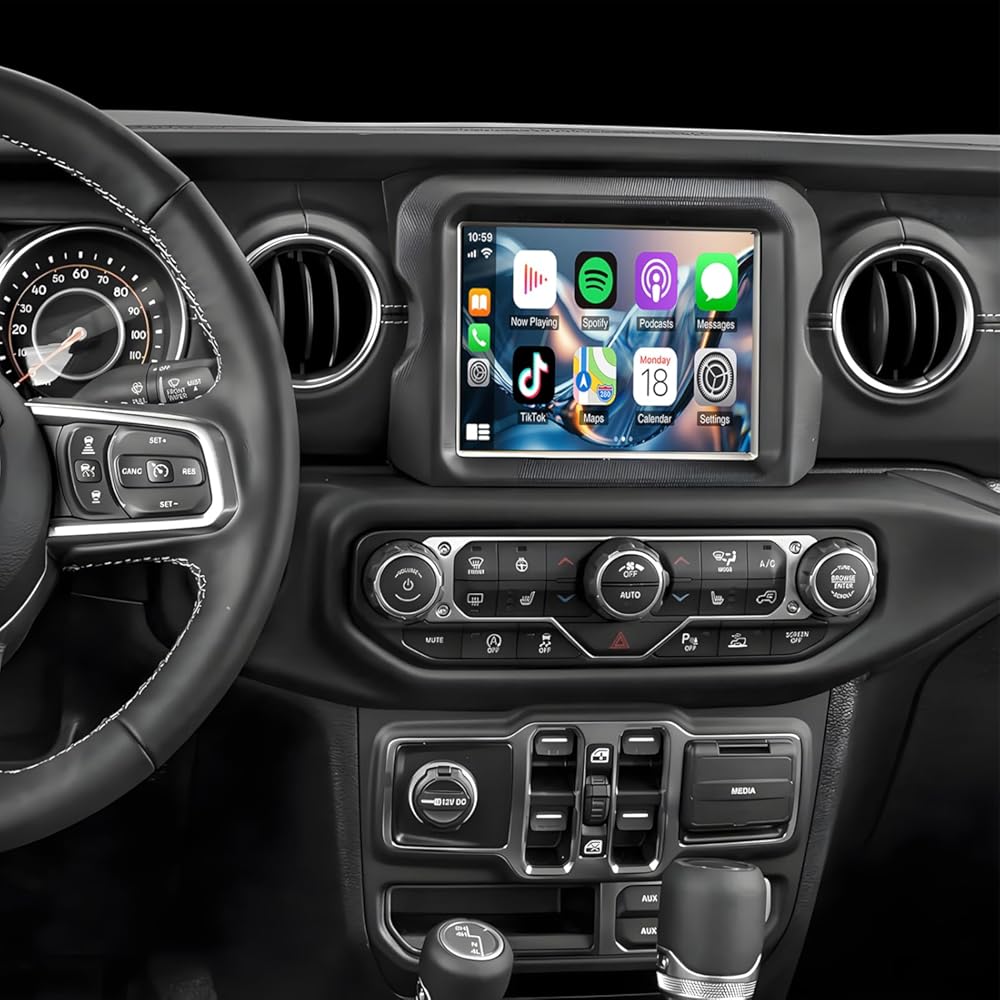 PHEZEN 8.4 inch Car Stereo Fit for Jeep Wrangler 2018-2023, Android 14 Double Din Car Radio with Carplay & Android Auto GPS Navigation BT Mirror Link WiFi Backup Camera 2+32G