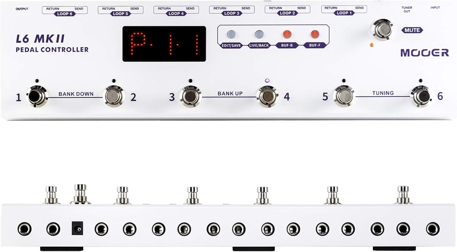 MOOER L6 MKII Pedal Controller for Electric Guitar Bass Guitar Pedalboard Switcher with Air P05 Wireless System