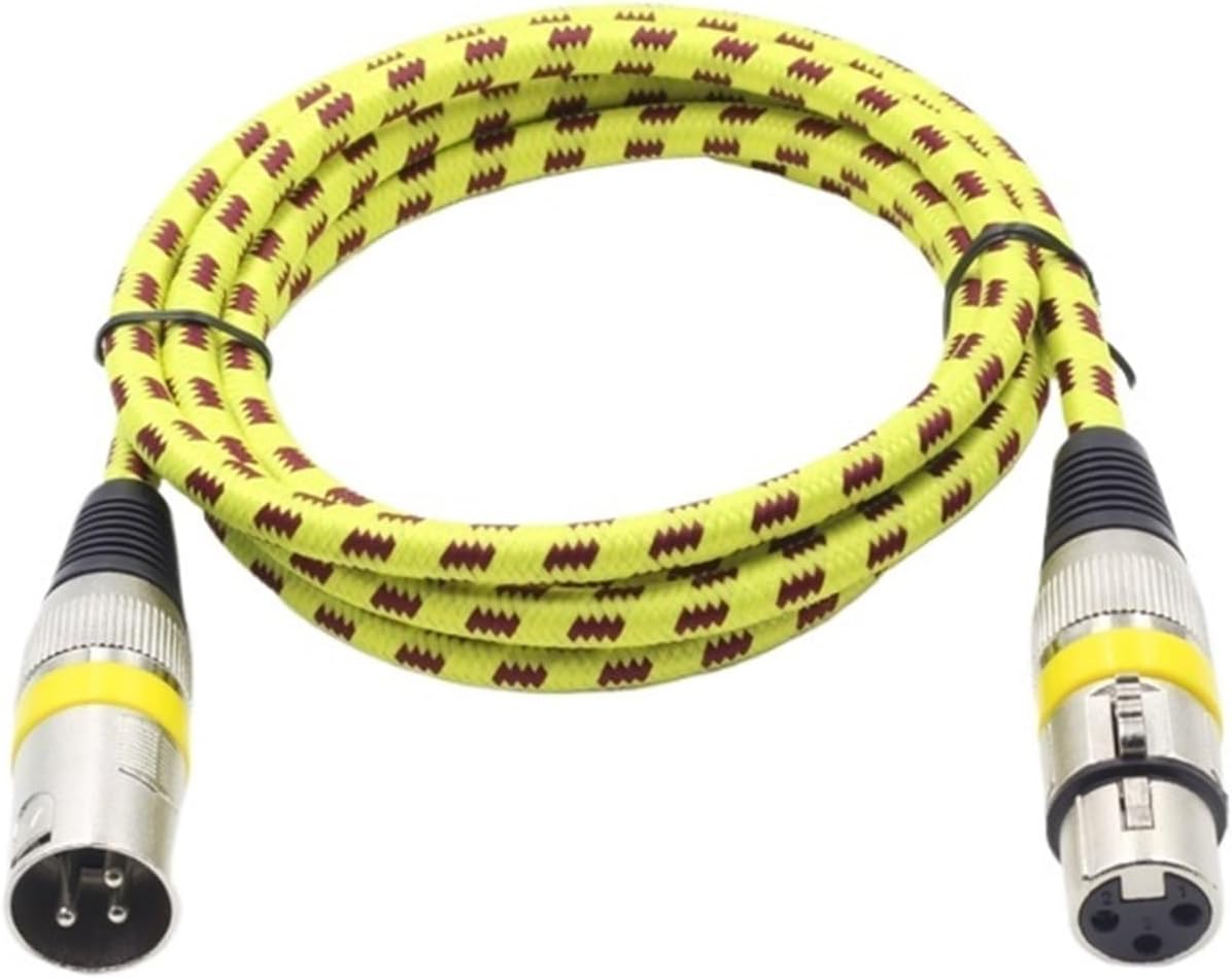 HYUERI XLR Microphone Cable XLR to XLR Male to Female Mixer Amplifier Audio Line Professional Customization(Yellow Red,3m)