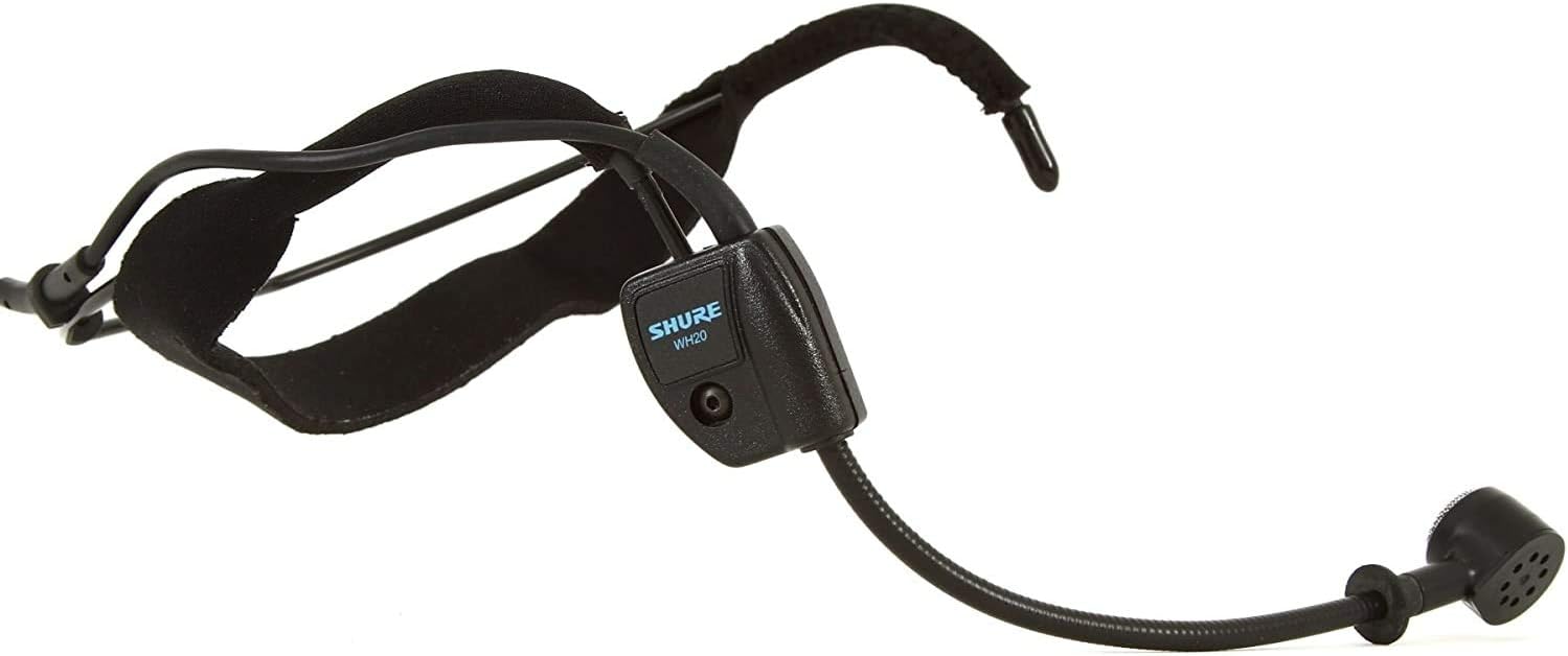 Shure WH20 Dynamic Headset Microphone - Rugged, Lightweight, Secure Fit for Active Mic Users, for Instructors/Musicians, Right-Angle 1/4 (6.3mm) Connector for Unbalanced Mic Input (WH20QTR)
