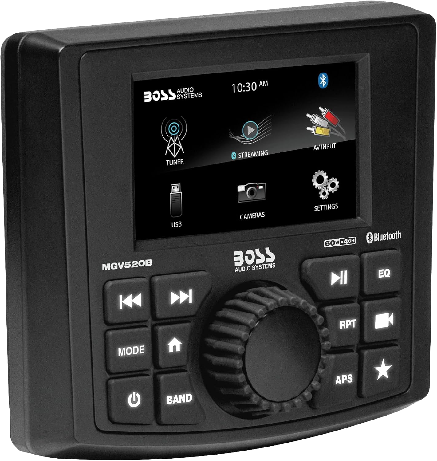 BOSS Audio Systems MGV520B Marine Gauge Receiver – Weatherproof, 3 Inch LCD, Built-in Amplifier, Bluetooth, Digital Media MP3 Player, No CD Player, USB Port, AM/FM Radio