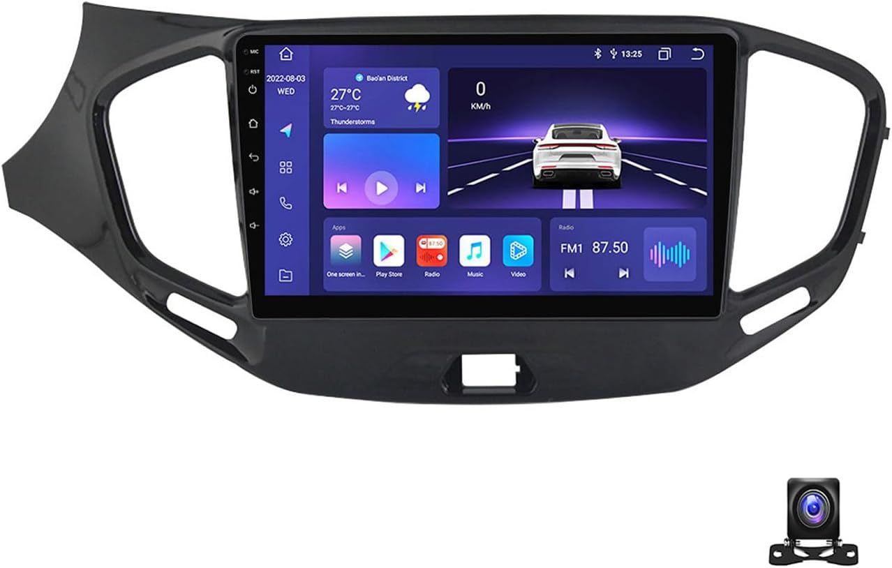 Android 13 Car Stereo 9 inch Touchscreen with Carplay/Android Auto Radio Receiver for Lada Vesta 2015~2020 Bluetooth MP5 Player with Backup Camera/FM/SWC/RDS/DSP,8 core m800s 8g+256g