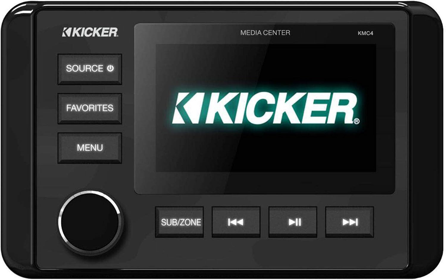 Kicker 46KMC4 Weather-Resistant Gauge-Style Media Center with Bluetooth