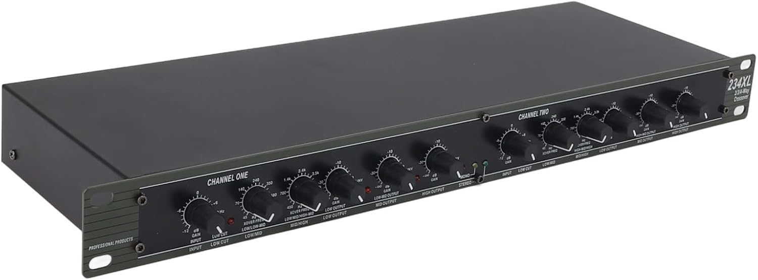 234XL Crossover, Professional Stereo 2/3 Way Mono 4 Way Crossover, Provide Premium Sound Crossover and Stereo Effect for Outdoor Stage Performance
