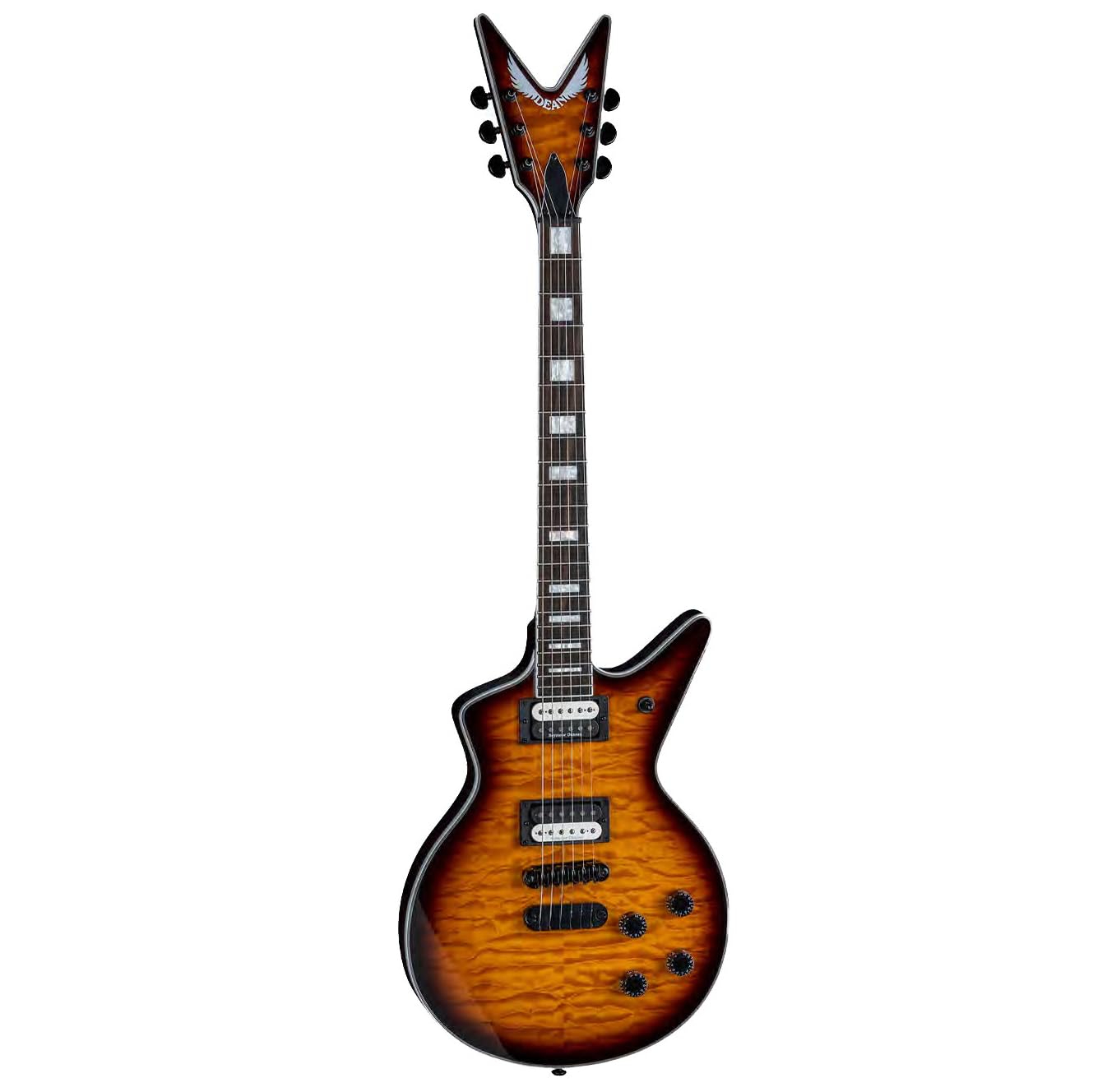 Dean Cadillac Select Quilt Top Electric Guitar, Trans Brazilian