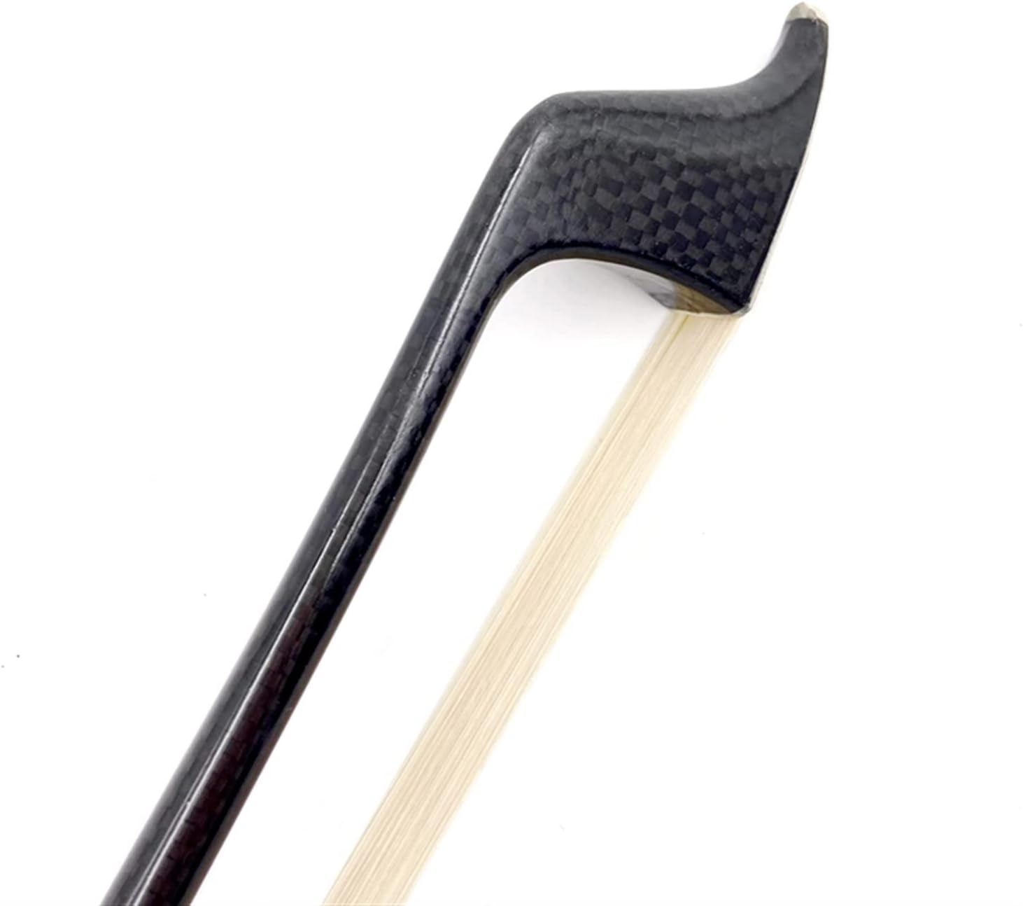 TSTS Carbon Fiber 3/4 Double Bass Bow Black Plaid Grid Carbon Fiber Siberian Horsetail Full Size Violin Bow