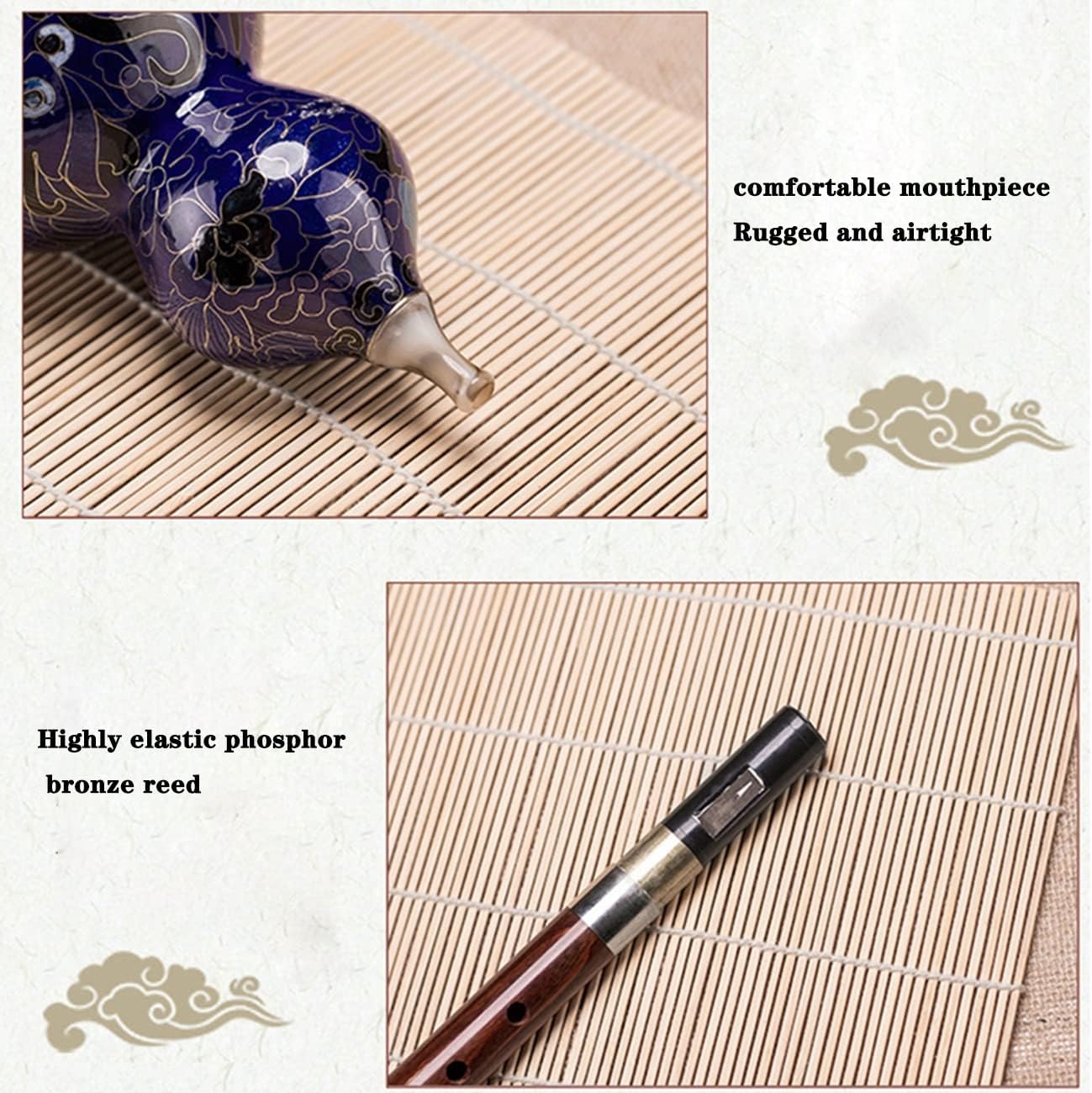 Woodwind Cucurbit Flute Musical Instrument B-Flat C Gourd Flute Adult Children Learn to Play The Gourd Flute Easy to Carry Cucurbit Flute (Color : Blue, Size : C-Key)