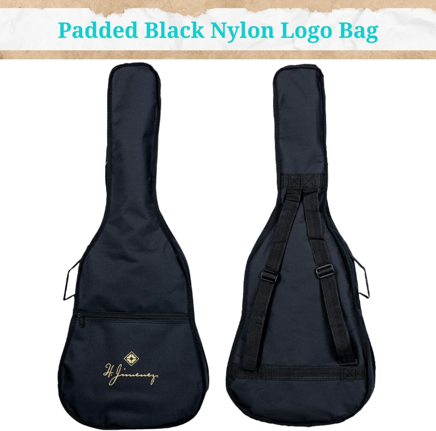 H. Jimenez LBQ4EBT El Patron Bajo Quinto, Acoustic-Electric Guitar with Gig Bag, Glossy Black