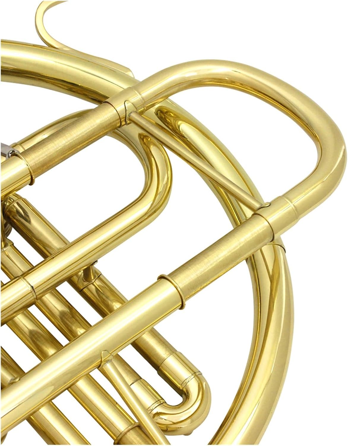 Bb French Horn 4 key Brass Split Single Row Beginner Playing Instrument(Silver)