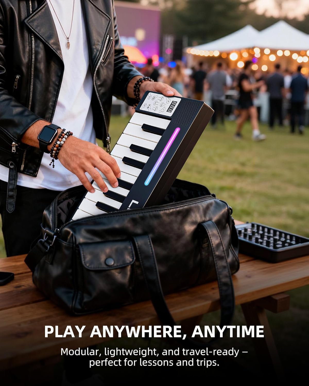 LEKATO Portable Piano Keyboard, 4 pcs Magnetic Electric Piano with Up to 88 Keys, 128 Tones, 128 Rhythm, 21 Demo, Split, Dual Tone, Record, Bluetooth MIDI, Headphone Jack, for Beginners Home Travel