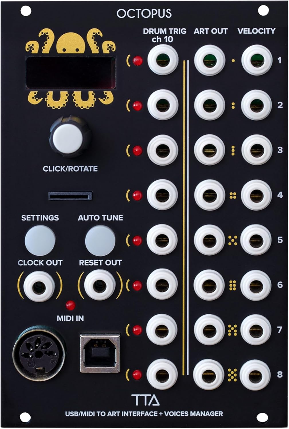 Tiptop Audio Octopus USB/MIDI to ART Interface + Voices Manager Eurorack Module