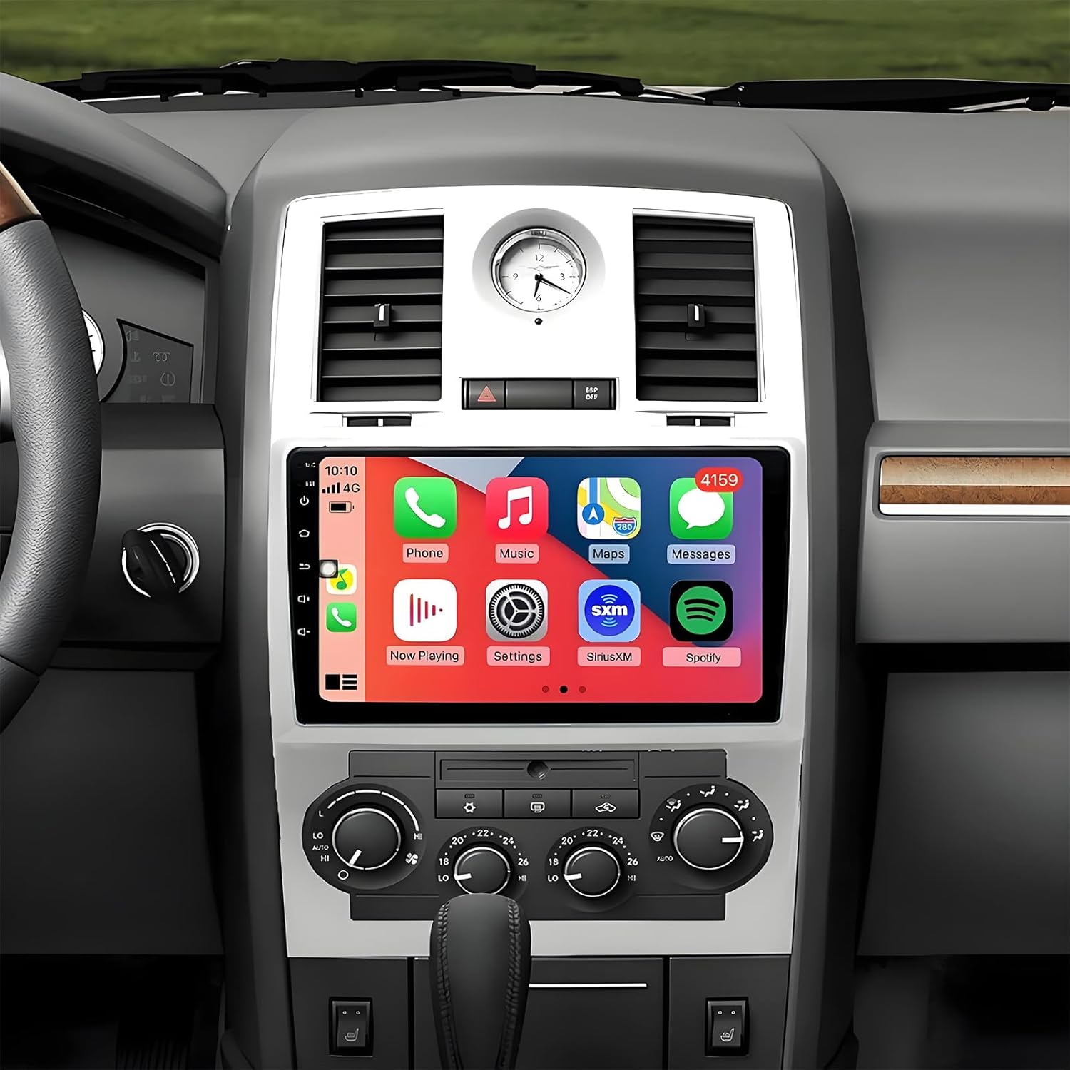 PHEZEN 10.1 inch Touchscreen Car Stereo Fit for Chrysler 300C 2007-2010, Android 15 Double Din Car Radio with Carplay & Android Auto in-Dash Navigation BT Mirror Link WiFi Backup Camera 2+64G