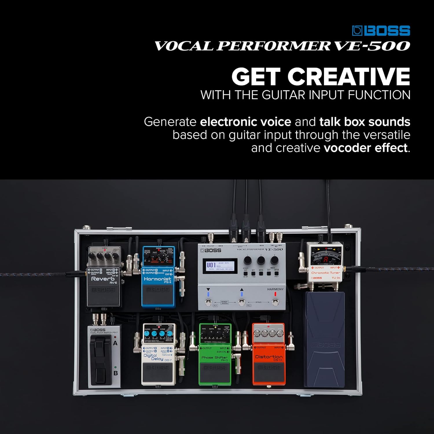 BOSS VE-500 Vocal Performer | Advanced Vocal Multi-Effects Unit for Singing Guitarists | Powerhouse Tools for your Pedalboard | Auto Harmony and Pitch Correction | Guitar Input | Vocoder | Looper