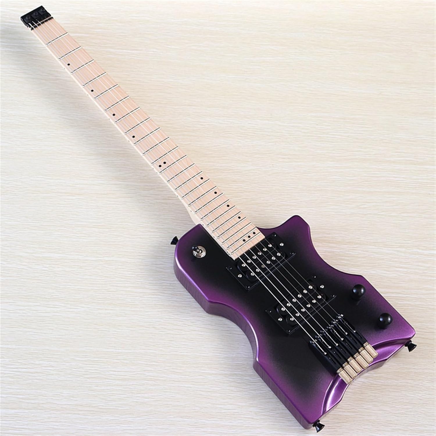 Mini Portable Guitar 6 String Travel Headless Electric Guitar 30 Inch High Gloss Finish Solid Basswood Body Professional Headless Guitar (Color : 03)