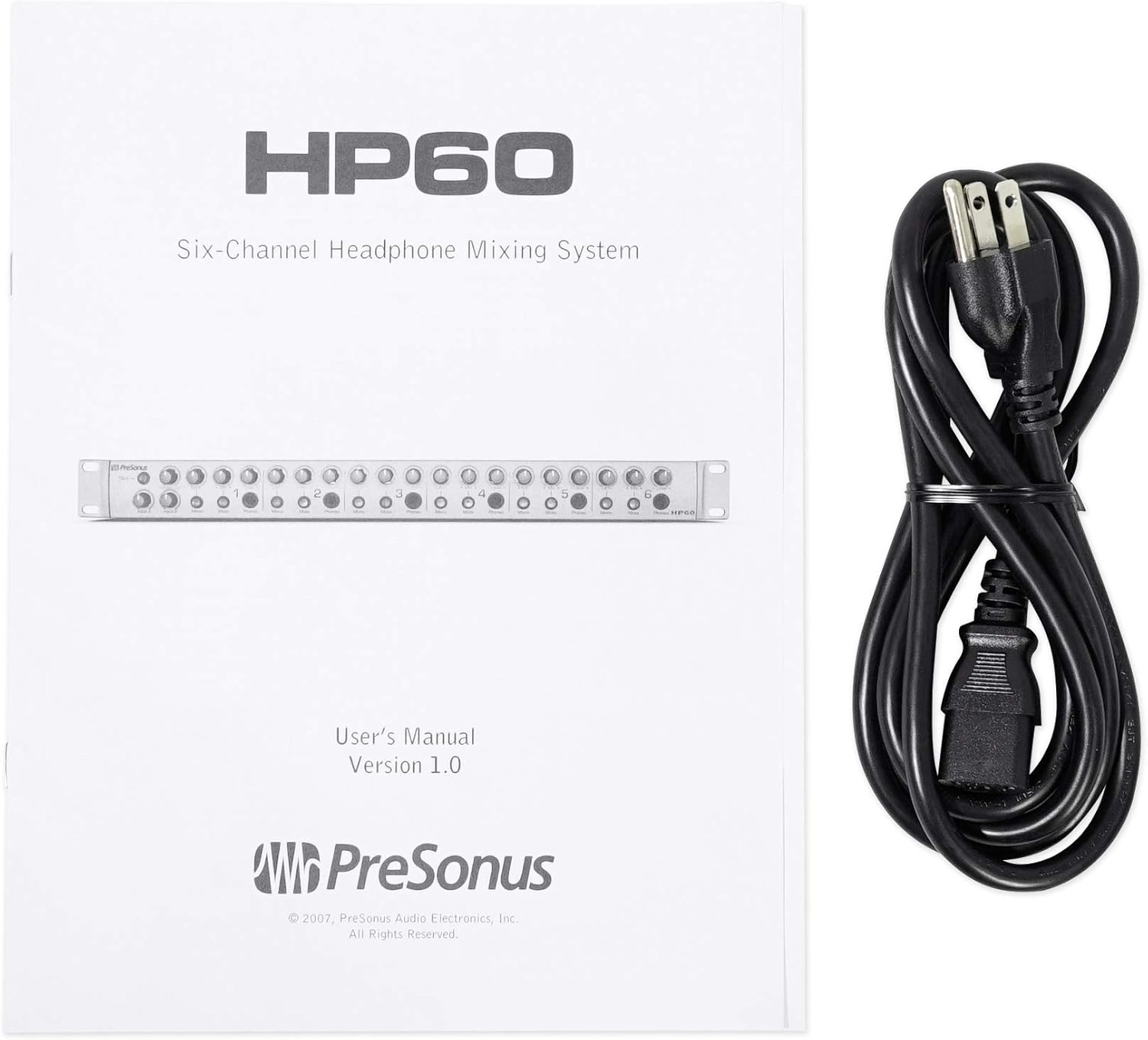 PreSonus HP60 6-Channel Amplifier Headphone Amp w/Talkback & A/B Input Mix Bundle with Audio Technica ATH-M30X Professional Studio Monitor Collapsible Headphones (2 Item)