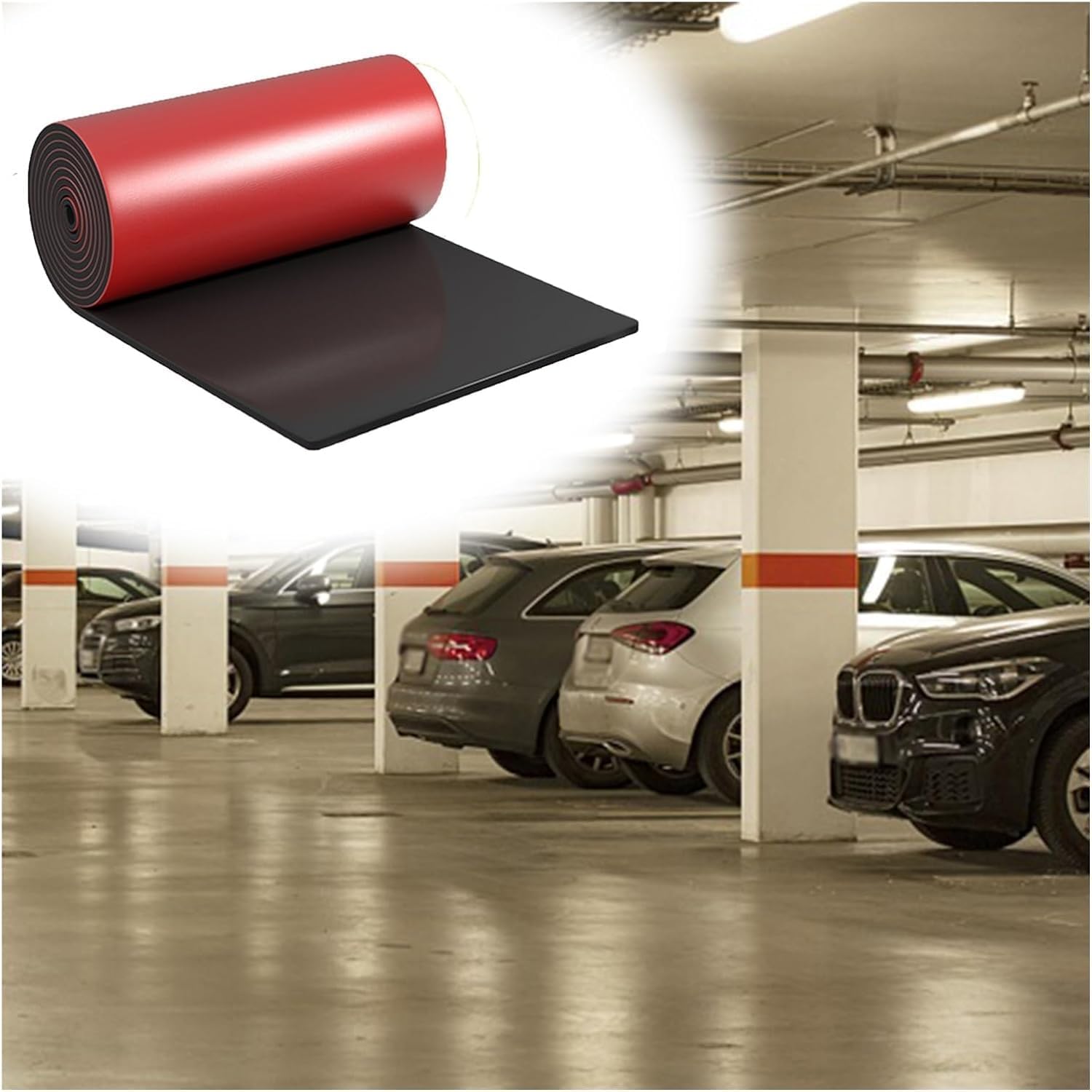 Garage Wall Protector Car Door Sill Guards, Garage Wall Guards, Parking Lot Protective Wall Guards, for Parking Garage Warehouse Parking Lot for Parking Garages(Color:Red-Thick 2cm,Size:1m)