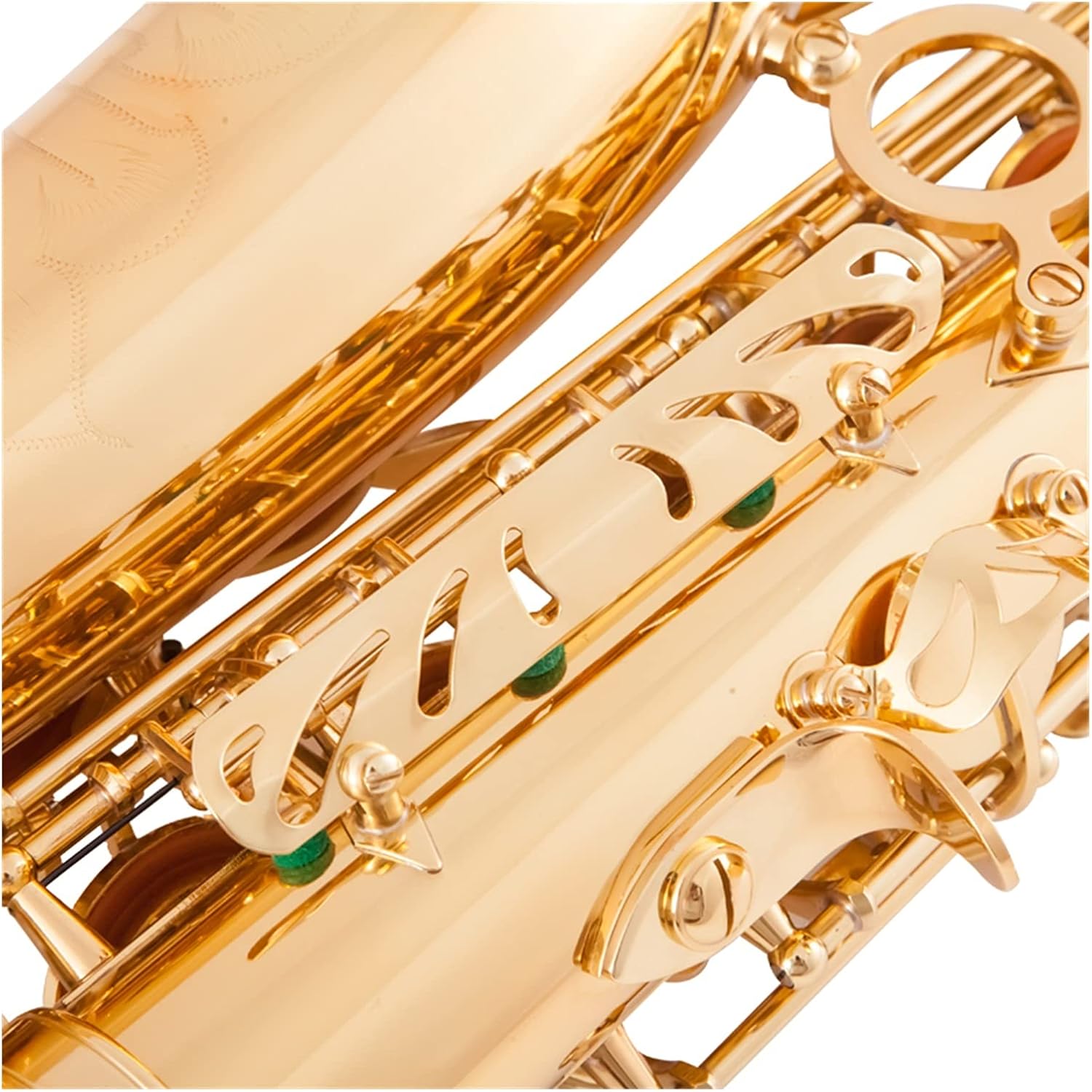 EB Alto Saxophone Brass Gold Lacquer Music Instrument E Flat Sax with Case Accessories Student Saxophone (Color : Golden)