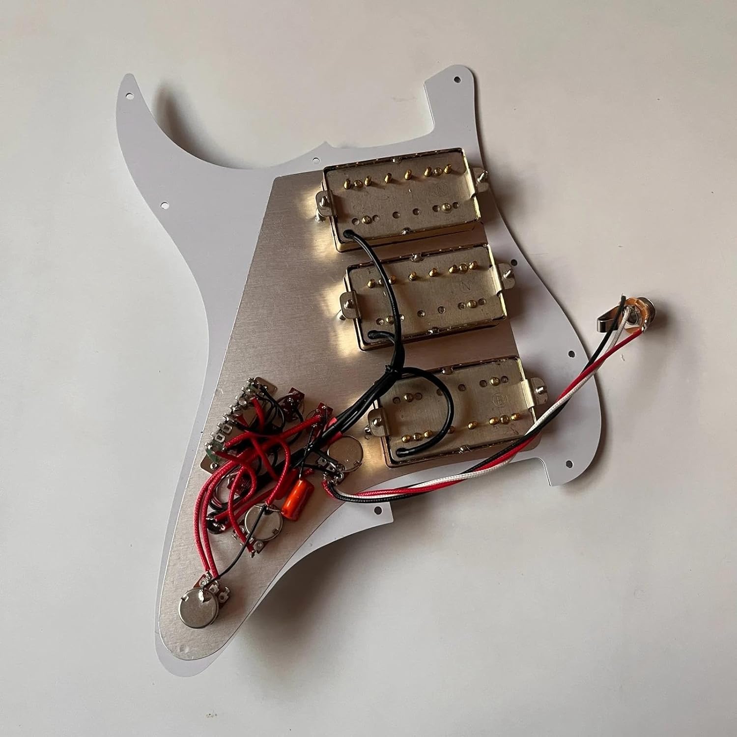 Prewired Electric Guitar Pickguard HHH Prewired Loaded Guitar ST Gold Humbucker Pickups Coil Splitting Switch For Electric Guitar Part Replacement