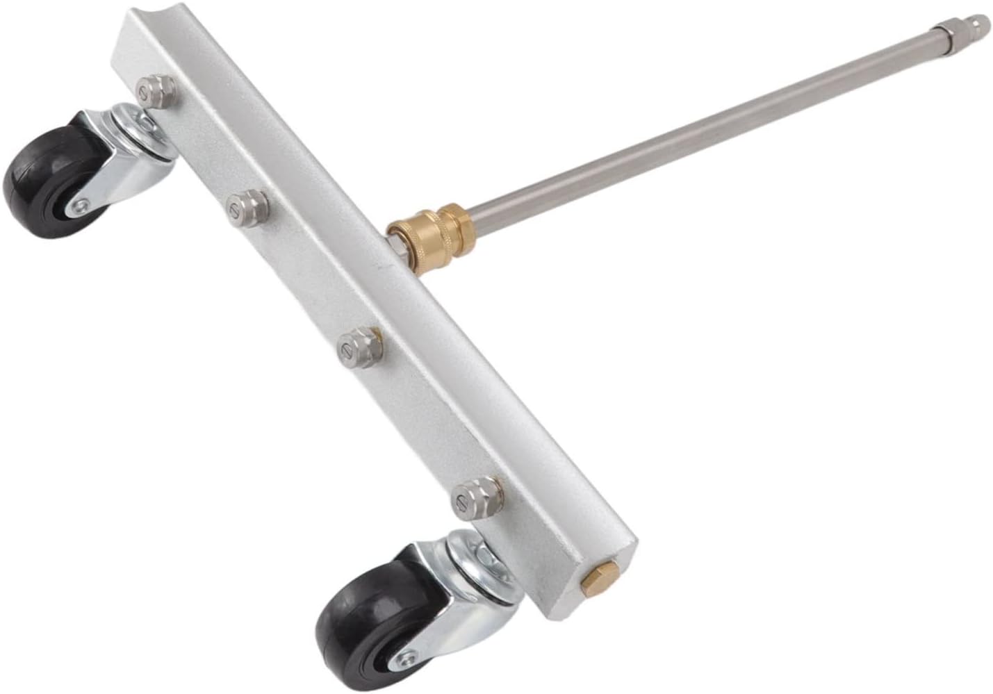 Undercarriage Cleaner, 2 Rollers High Pressure Under Car Wash Water Broom Professional with 4 Nozzles Straight ExWand for Car for Courtyard