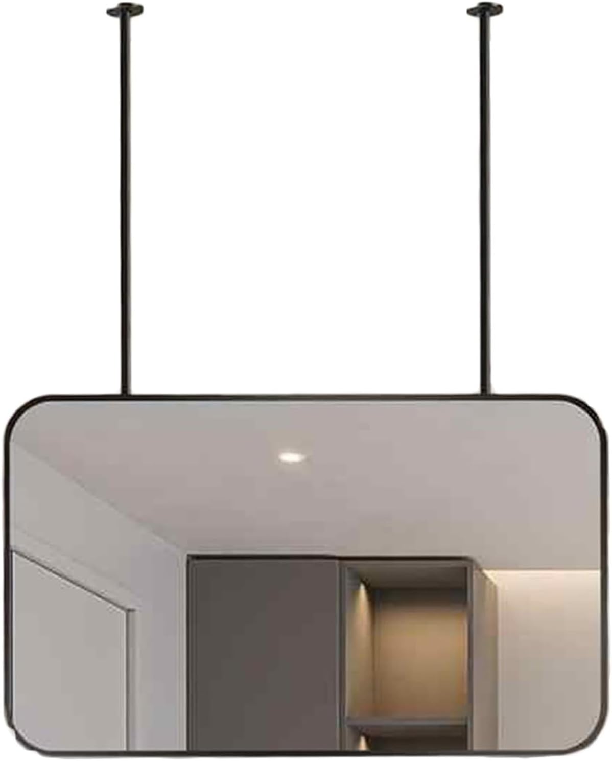 Ceiling Mounted Entryway Mirror Ceiling Mirrors For Bedroom Bathroom Mirror Pivot Corner Bathroom Vanity Wall Mount Mirror Large Ceiling Hanging Mirrors Metal Pole Ceiling Suspended Mirror Big Decor(B