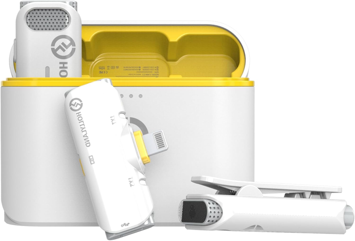 Hollyland Lark C1 Duo 2-Person Wireless Microphone System with Lightning Connector for iOS Devices - White, LARK C1 DUO-IOS-W