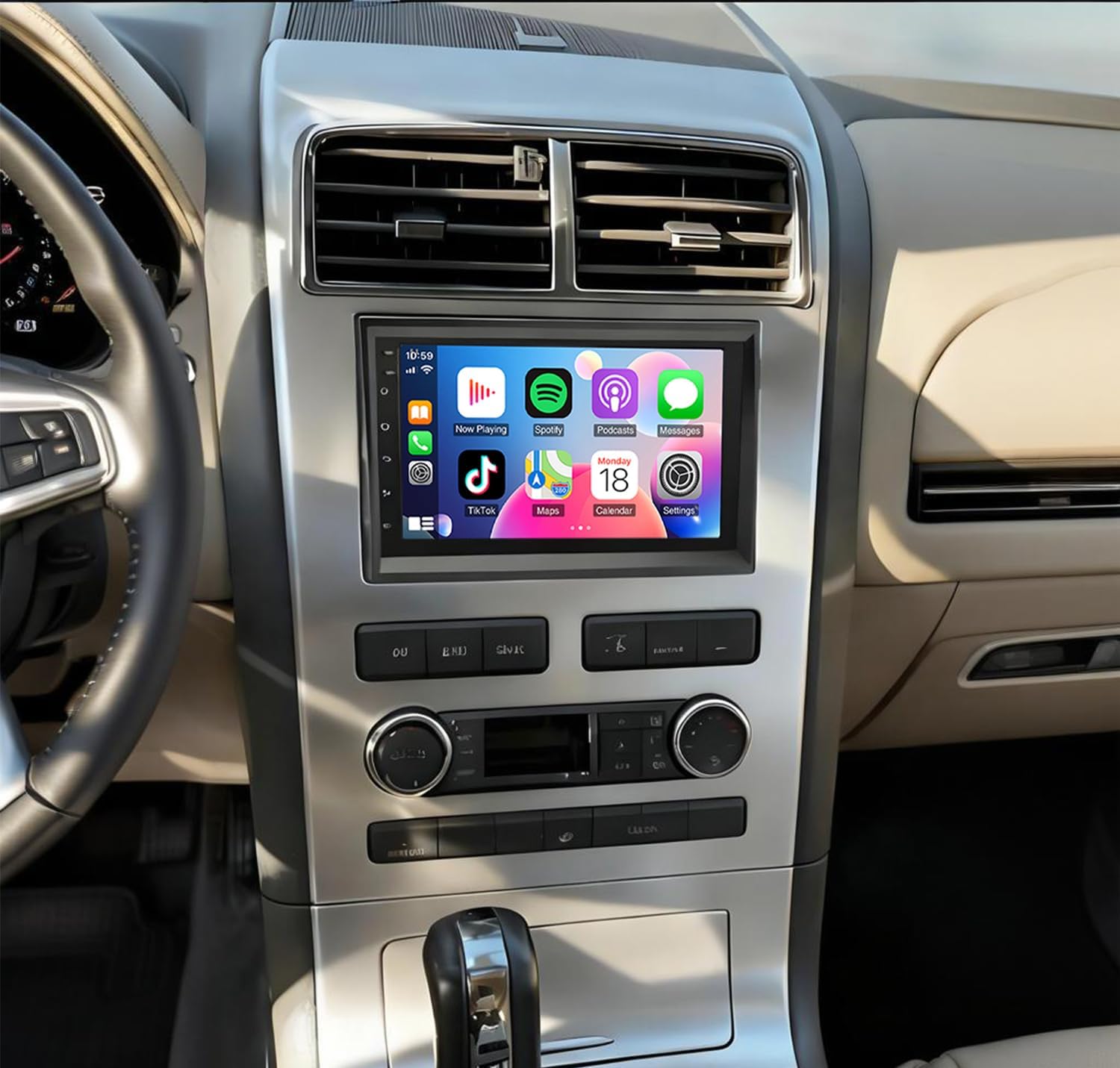 7Inch Double Din Car Stereo Radio for Lincoln Mark LT 2007 2008 2009-4G+64G Car Audio Receiver with Carplay/Android Auto,Built-in GPS Bluetooth WiFi FM RDS DSP SWC + Backup Camera