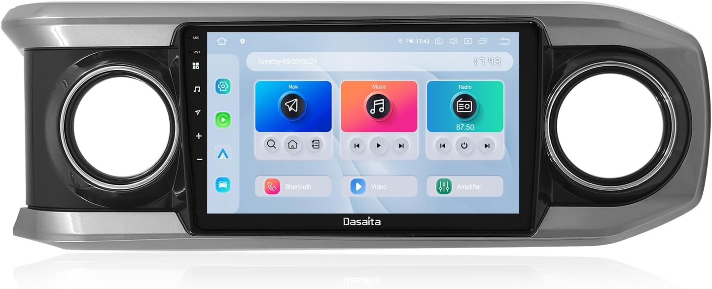 Dasaita 8GB+256GB Car Stereo for Toyota Tacoma 2016-2023 with Wireless Apple Carplay & Android Auto, Android 13 Head Unit for Off-Road GPS Navigation, Plug & Play Radio, Voice Control, 4G LTE/5G WiFi