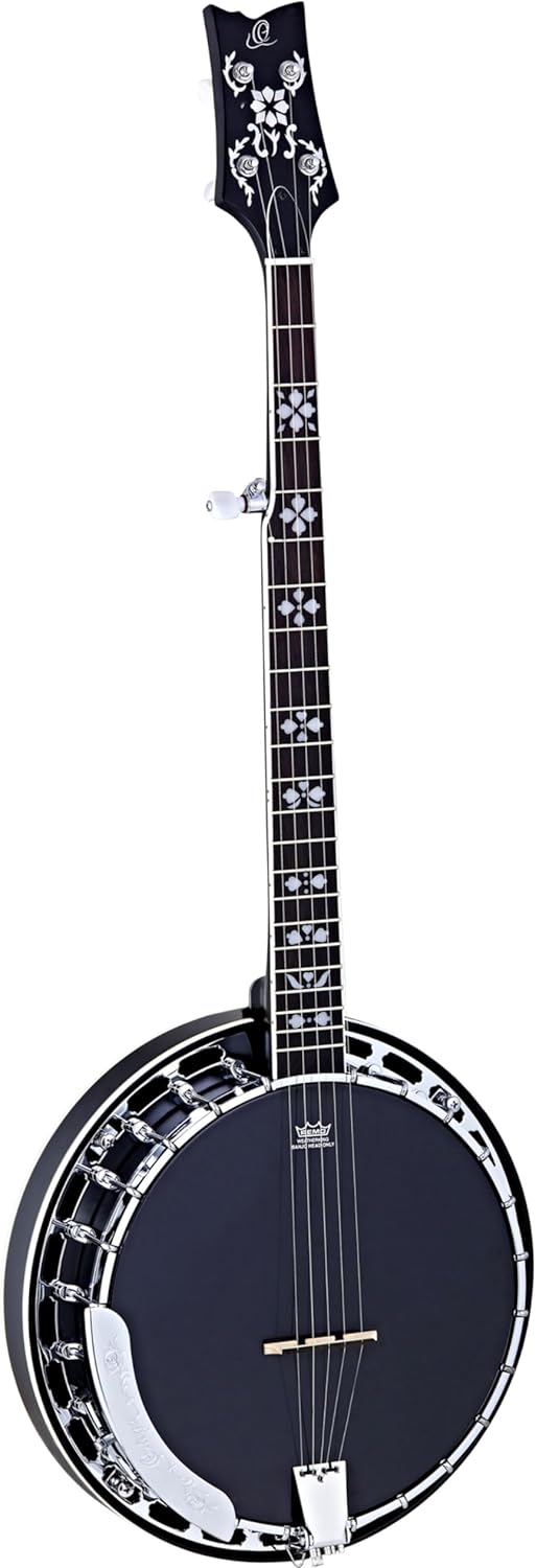 Ortega Guitars Raven Series 5-String Banjo w/Bag, Right (OBJ450-SBK)