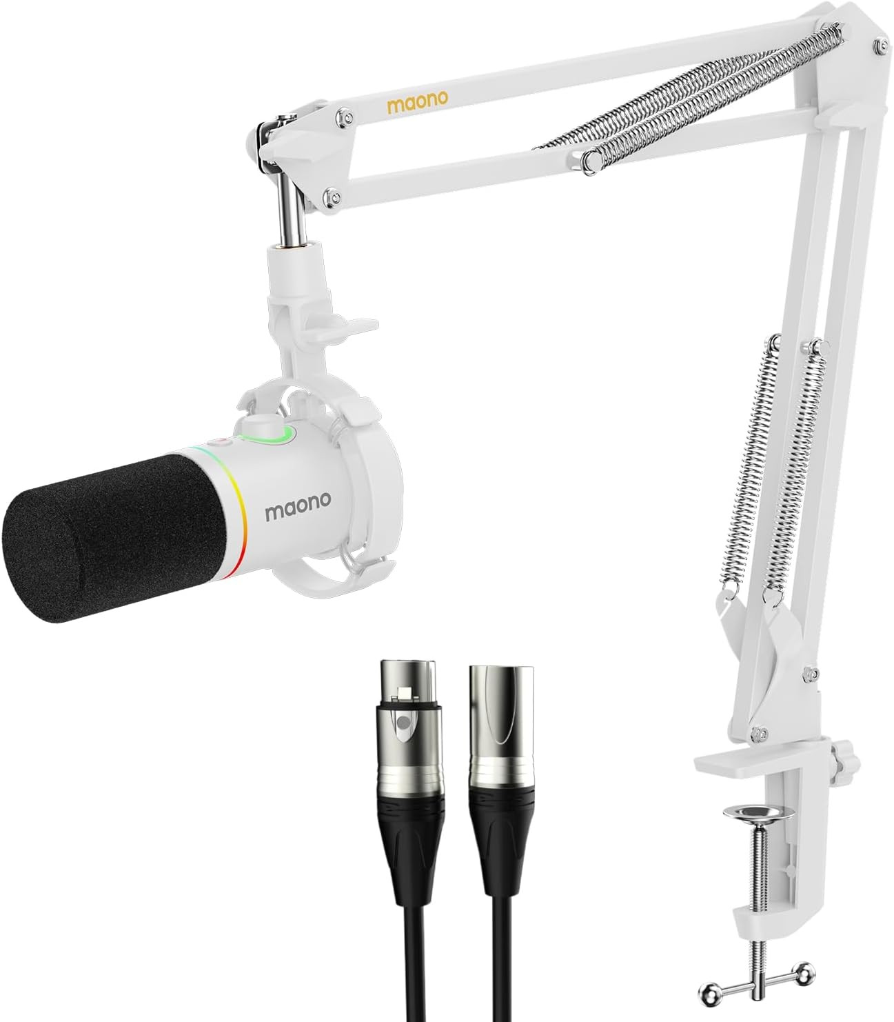 MAONO Dynamic Microphone Kit PD200X+BA20+XLR-180: Mic Bundle for Podcast Studio Streaming Recording Vocal PD200X+BA20+XLR-180