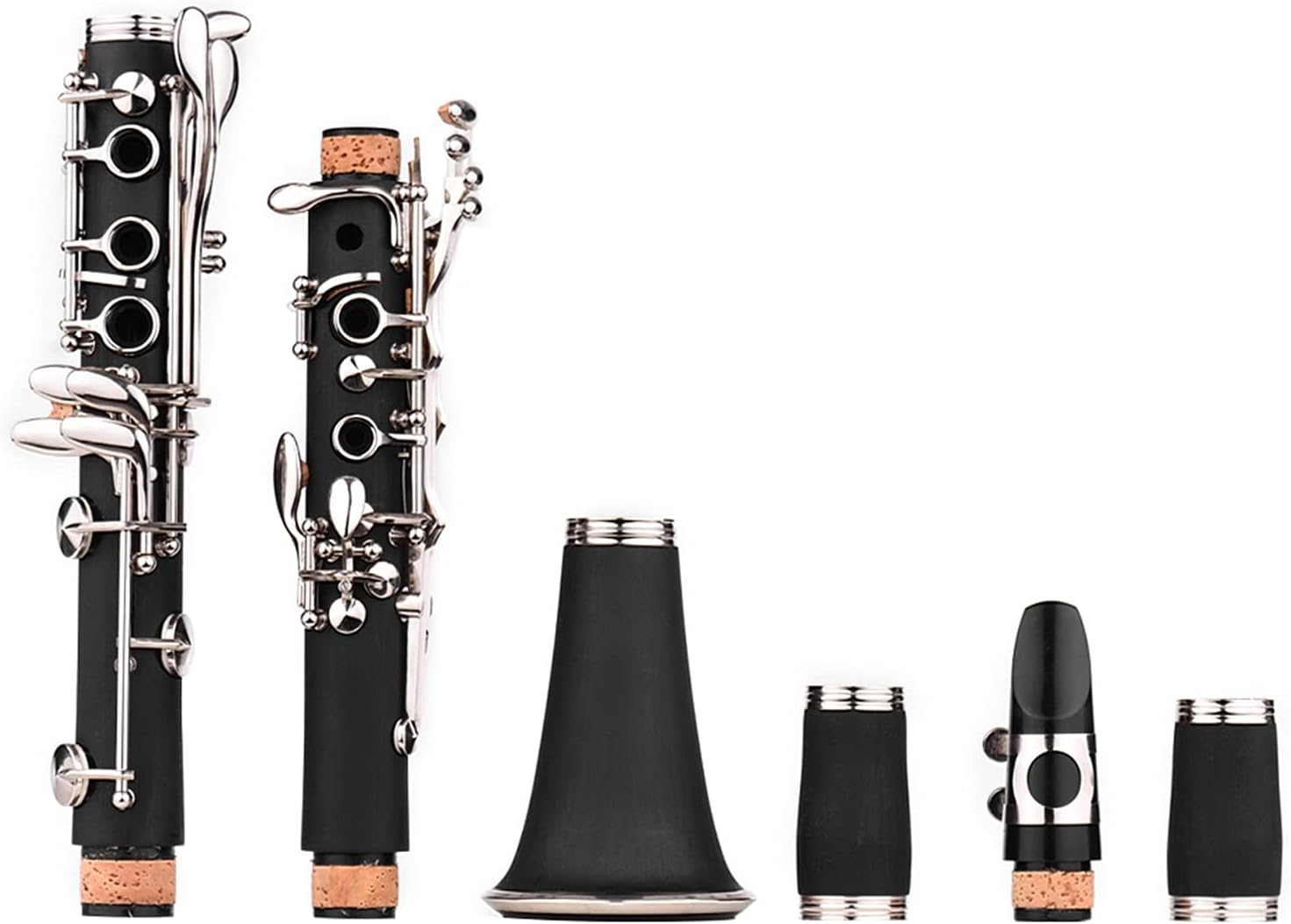 KESHUO Clarinet ABS 17 Key BB Flat Saxophone Binocular Clarinet with Cleaning Cloth Gloves 10 Reeds Screwdriver Case Woodwind Instrument Student Standard Clarinet Set (Color : Blue)