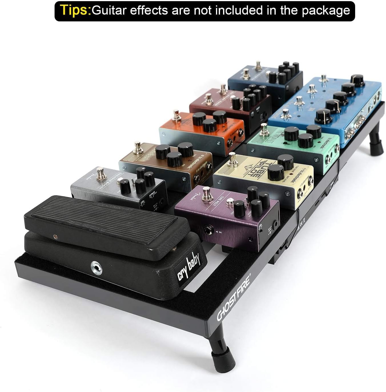 Ghost Fire Large Guitar Pedal Board Aluminum Alloy 3.6ib Super light Effect Pedalboard 27.5''x11.8'' with Carry Bag SPL-07