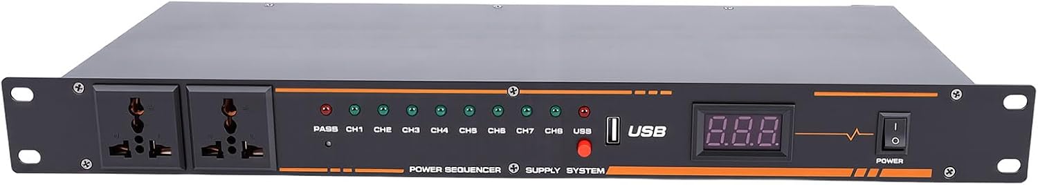 Gugxiom 10 Outlet Power Sequencer Conditioner, with Digital Display, for Home Audio Studio Theater System (US Plug)
