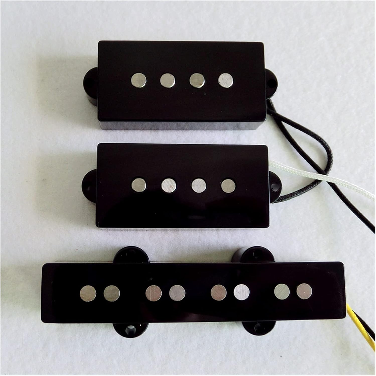 Double Coil Pickup 1 Set 60's Alnico 5 Rod Fiber Bobbin 4 String P+J Bass Pickup Bridge Guitar Pickup Parts